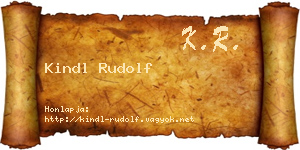 Kindl Rudolf névjegykártya